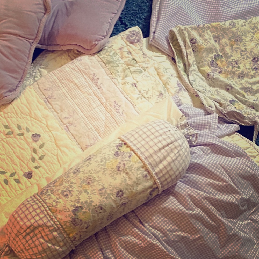 Lavender Gingham Pottery Barn Twin Quilt set